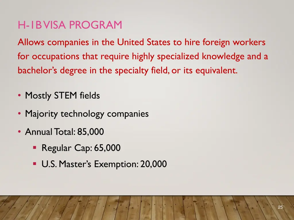 h 1b visa program allows companies in the united