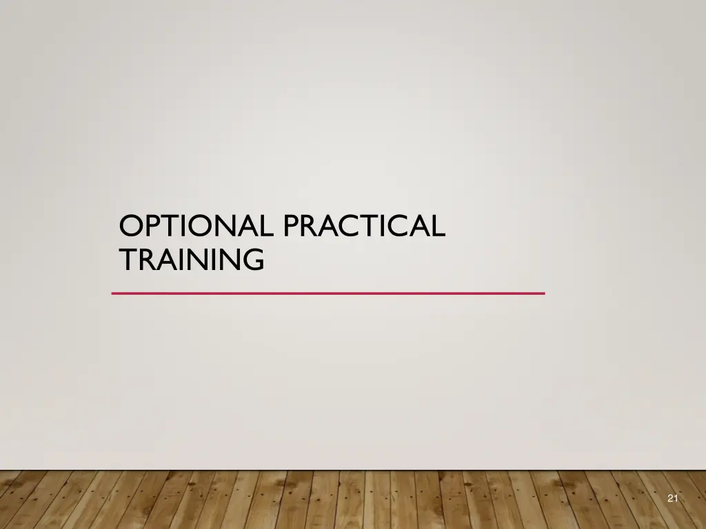 optional practical training