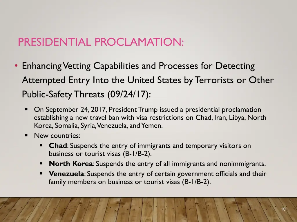presidential proclamation