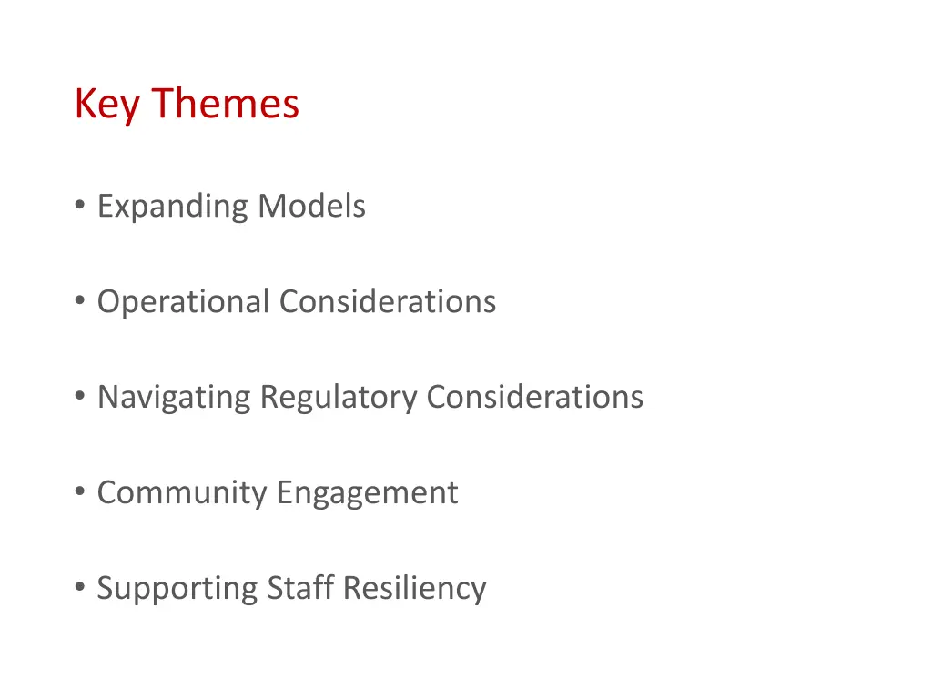 key themes
