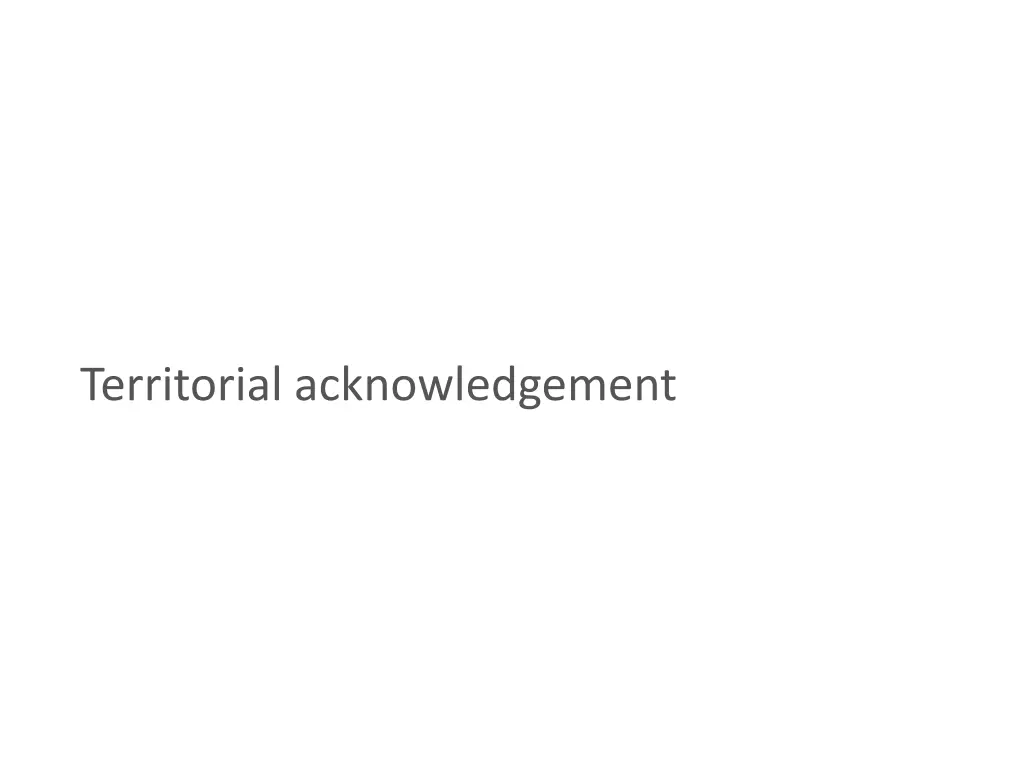 territorial acknowledgement