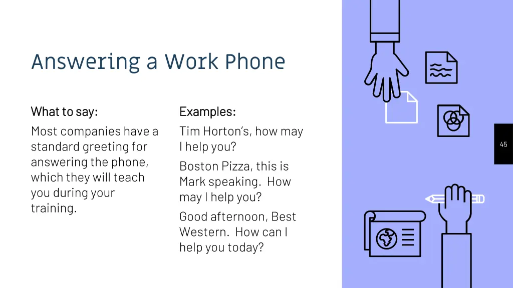 answering a work phone 6