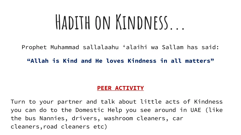 hadith on kindness