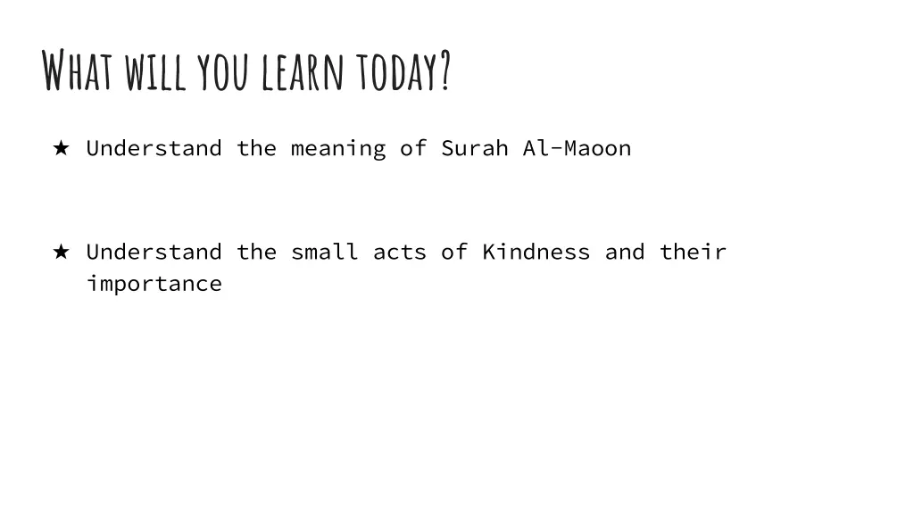what will you learn today