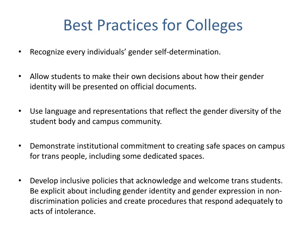 best practices for colleges