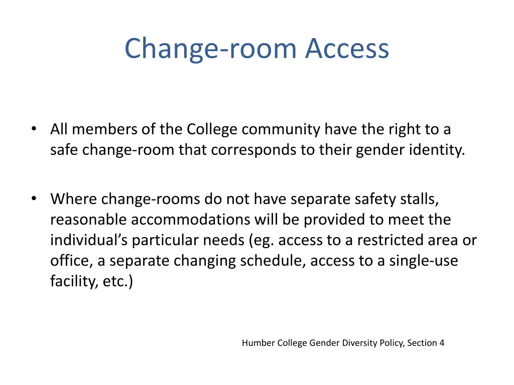 change room access