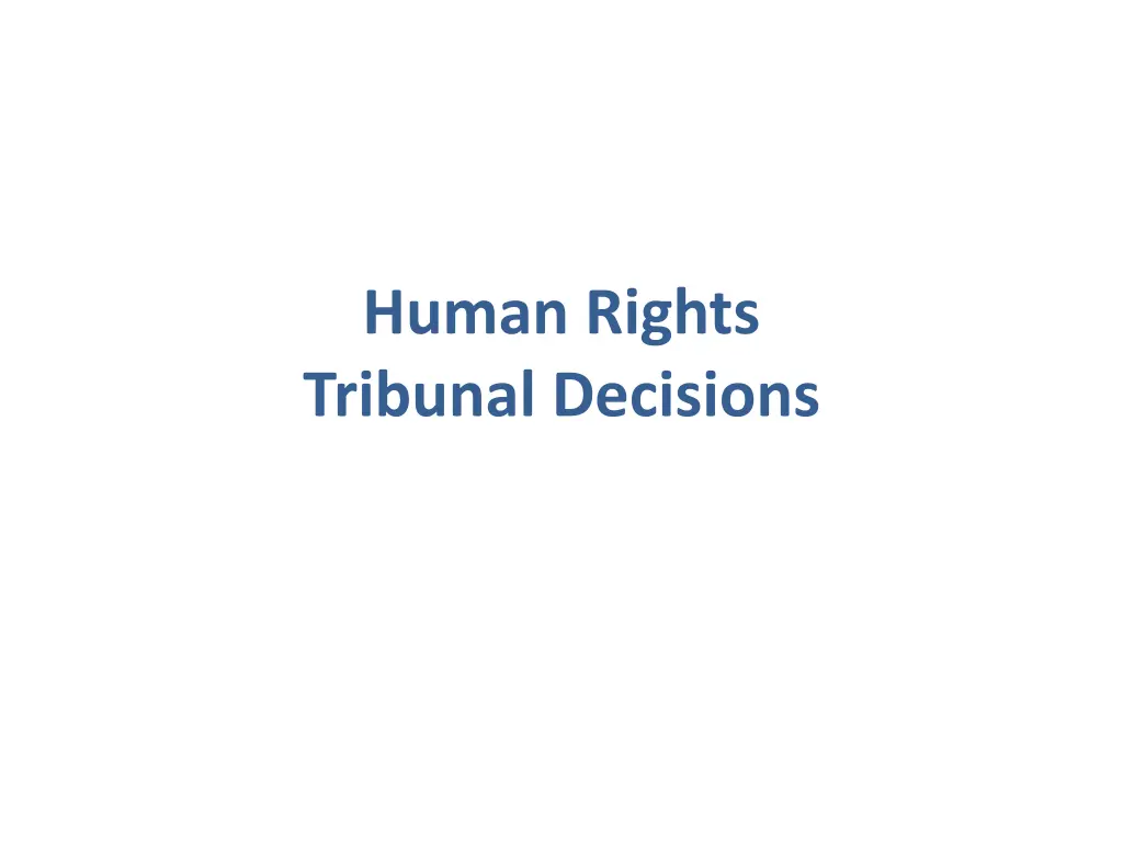 human rights tribunal decisions