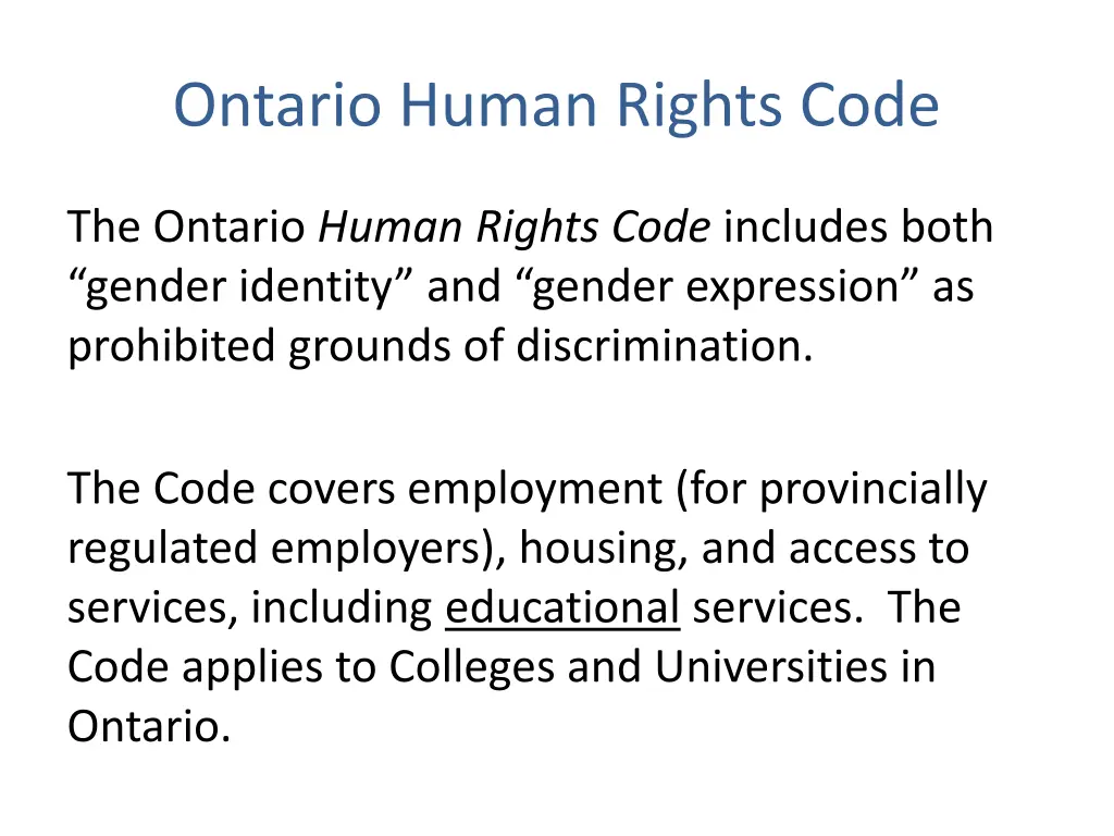 ontario human rights code