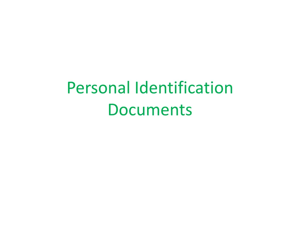 personal identification documents