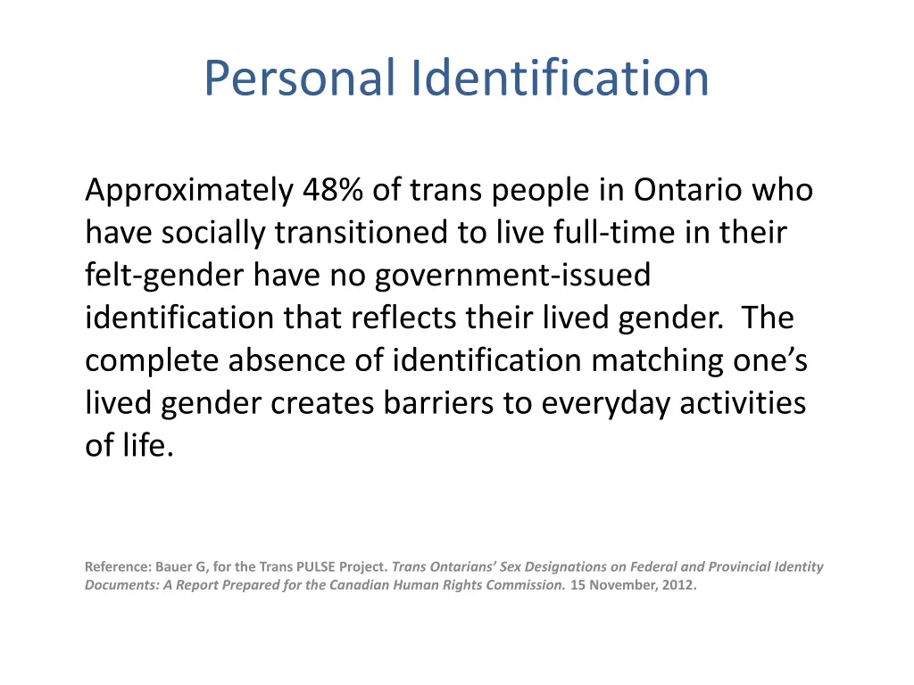 personal identification