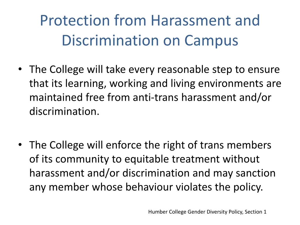 protection from harassment and discrimination