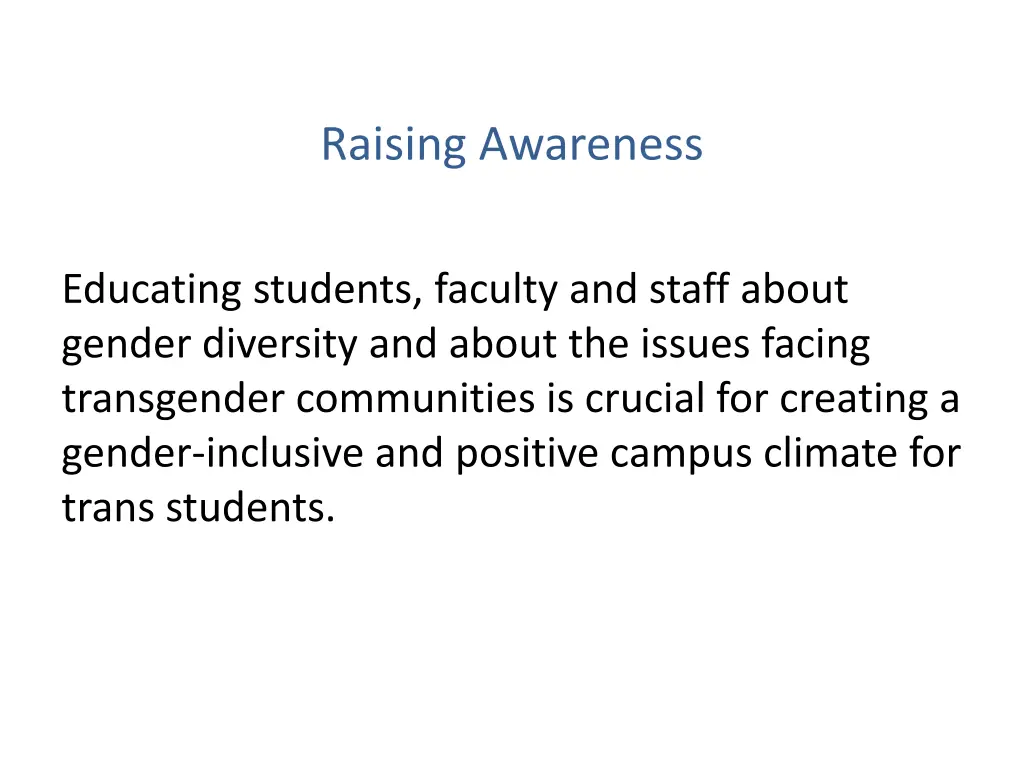 raising awareness