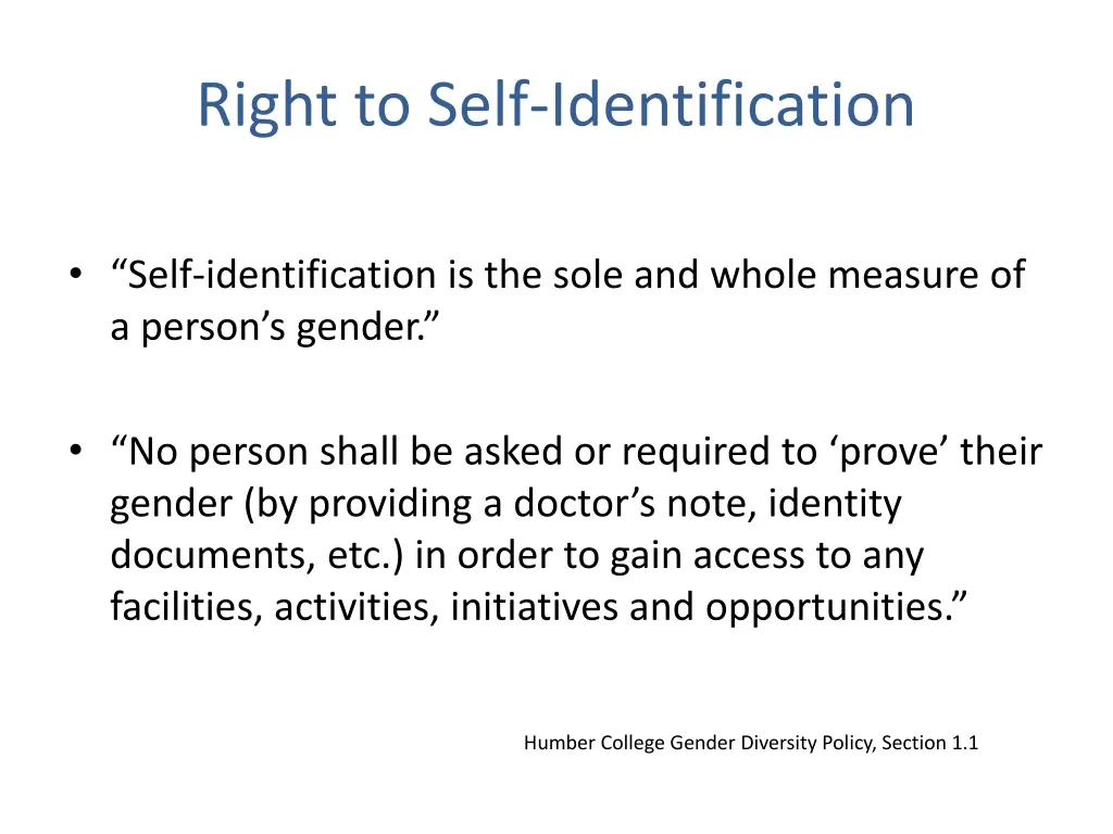 right to self identification