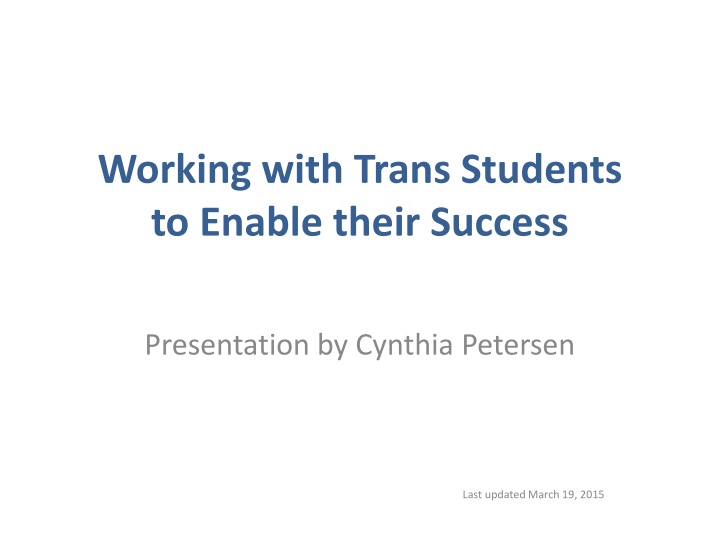 working with trans students to enable their