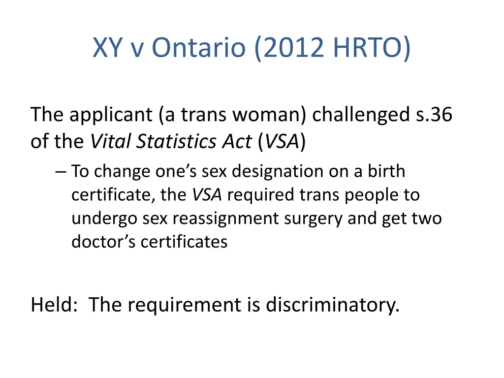 xy v ontario 2012 hrto