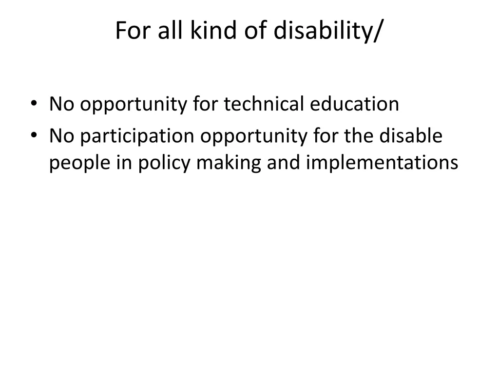 for all kind of disability