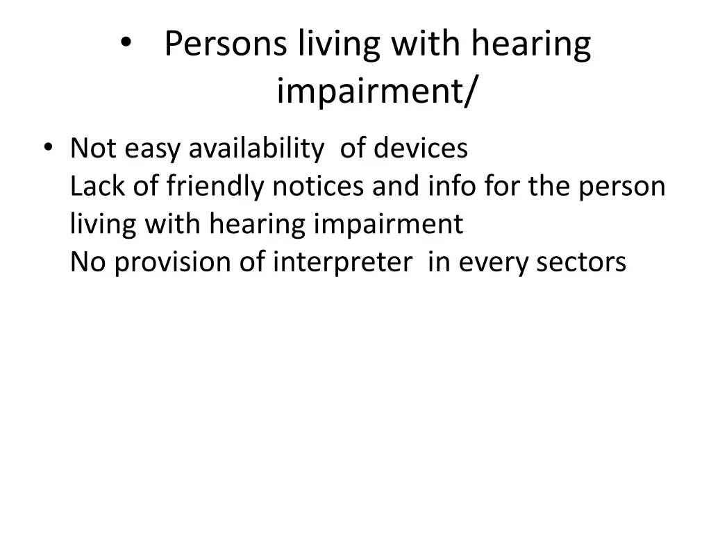 persons living with hearing impairment