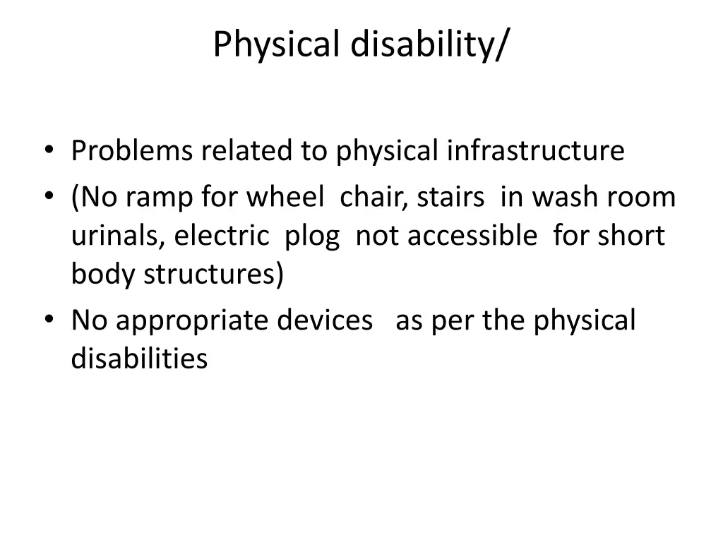 physical disability