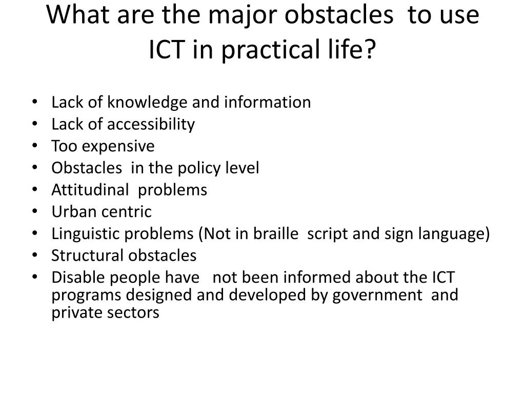 what are the major obstacles