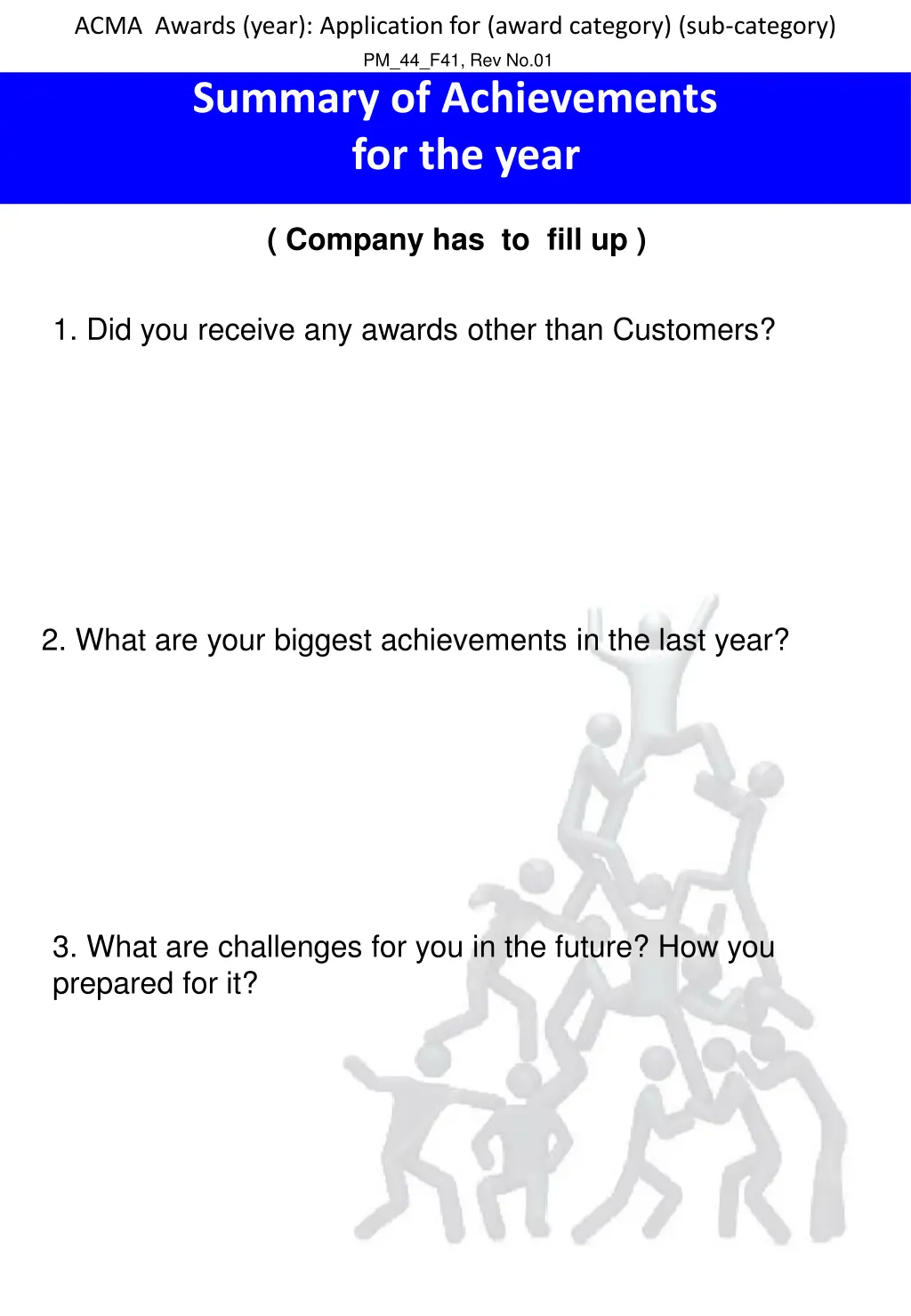 acma awards year application for award category 23