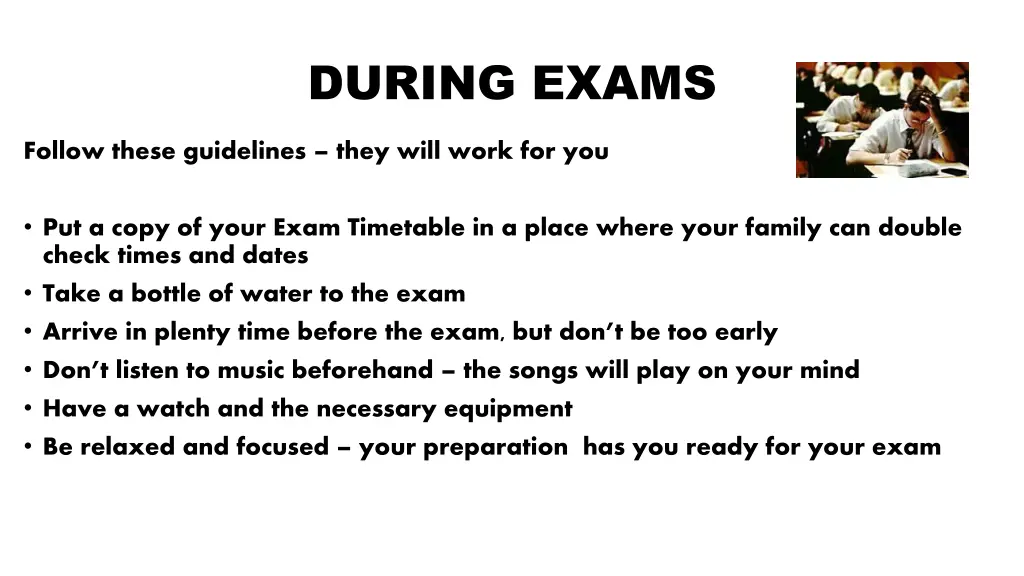 during exams