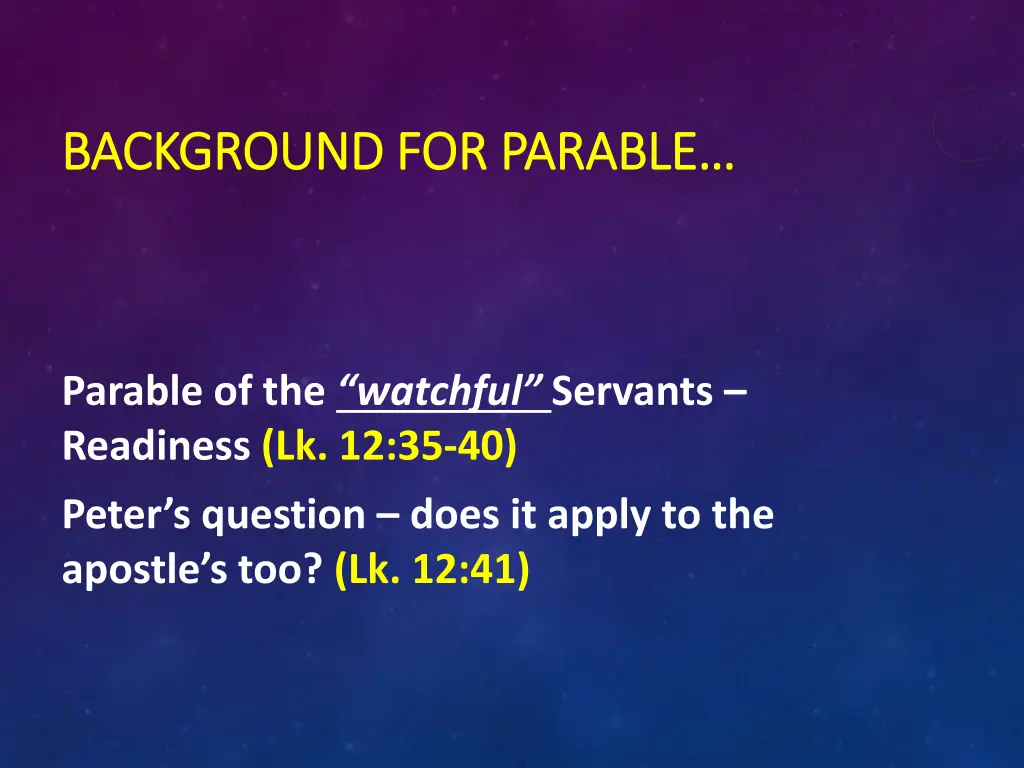 background for parable background for parable 1