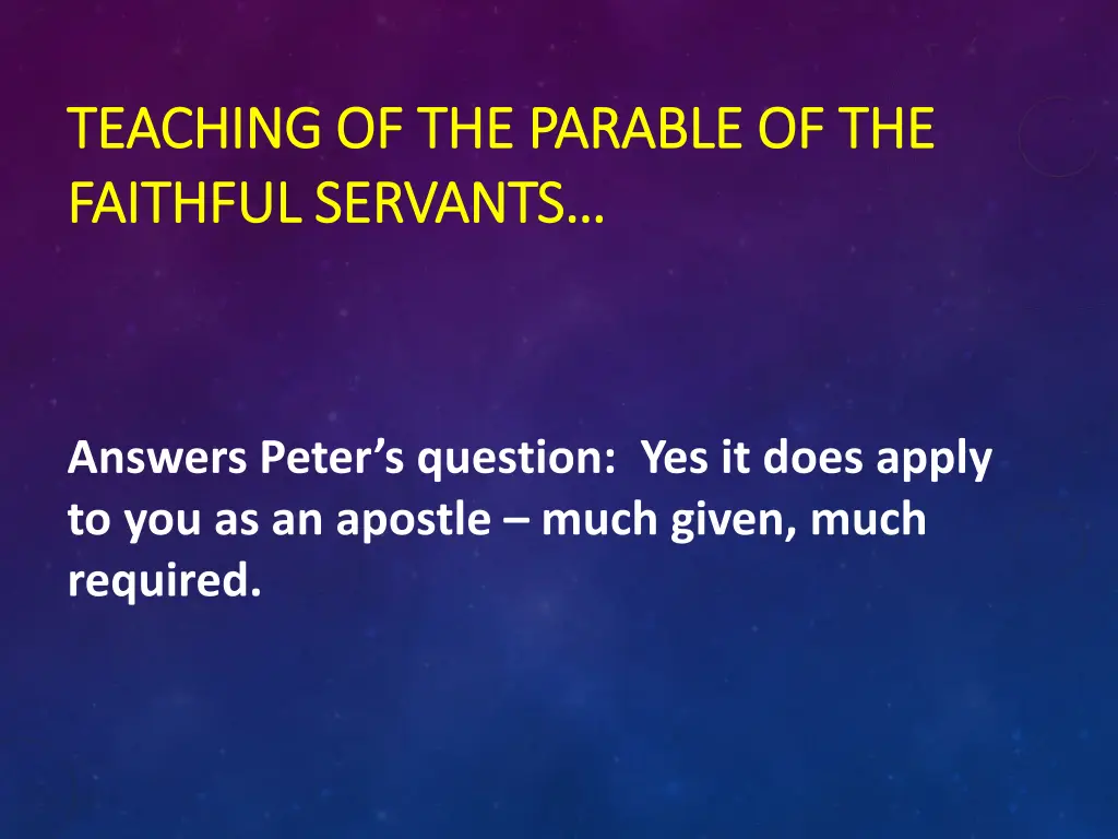 teaching of the parable of the teaching