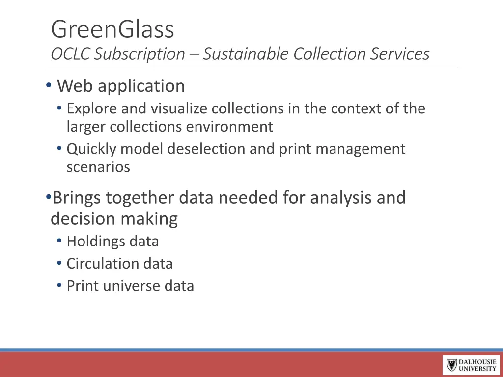 greenglass oclc subscription sustainable