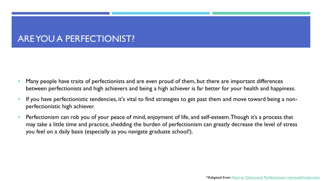 are you a perfectionist