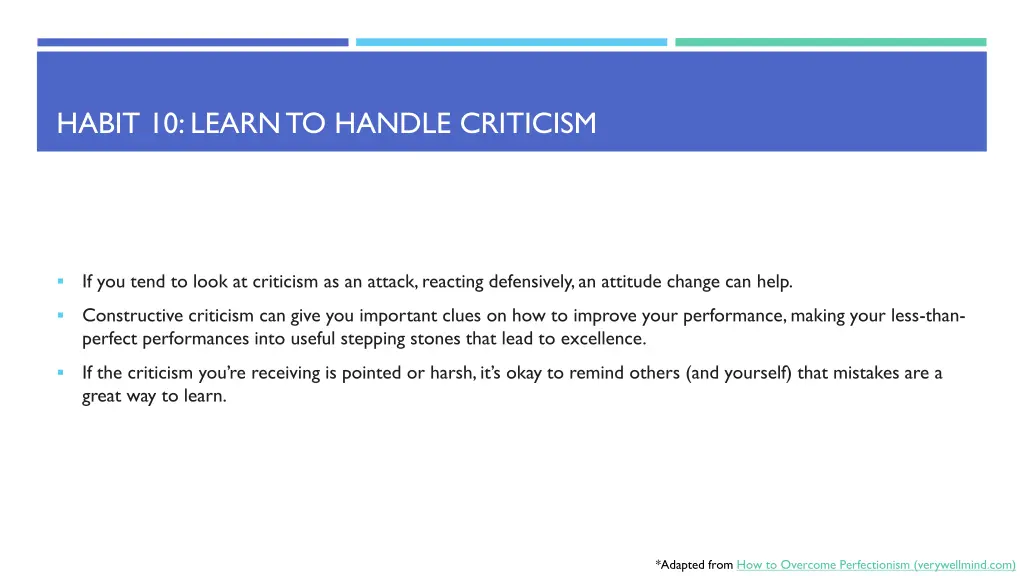 habit 10 learn to handle criticism