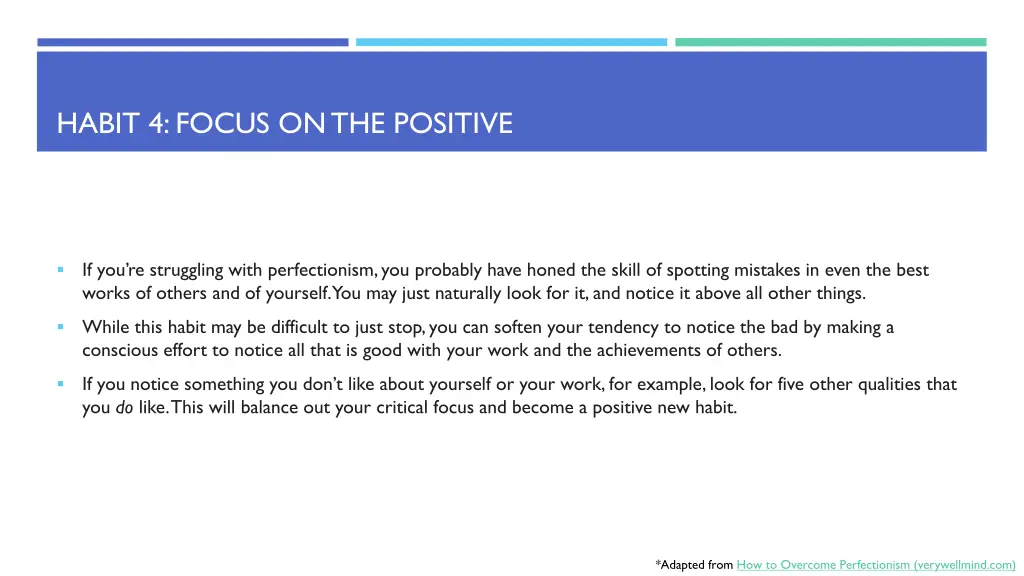 habit 4 focus on the positive