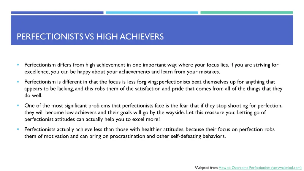 perfectionists vs high achievers