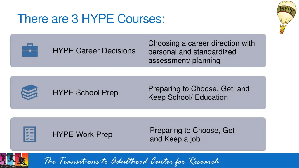 there are 3 hype courses