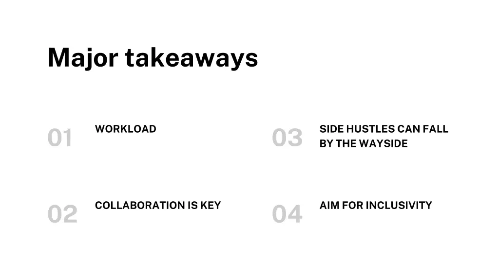 major takeaways