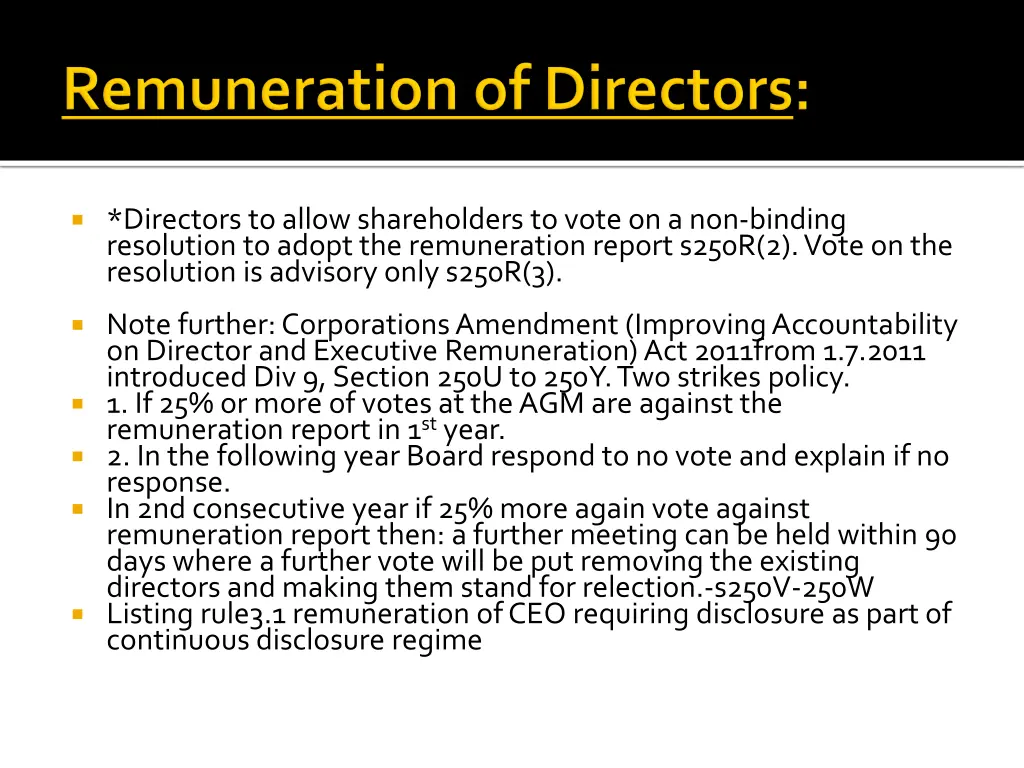 directors to allow shareholders to vote