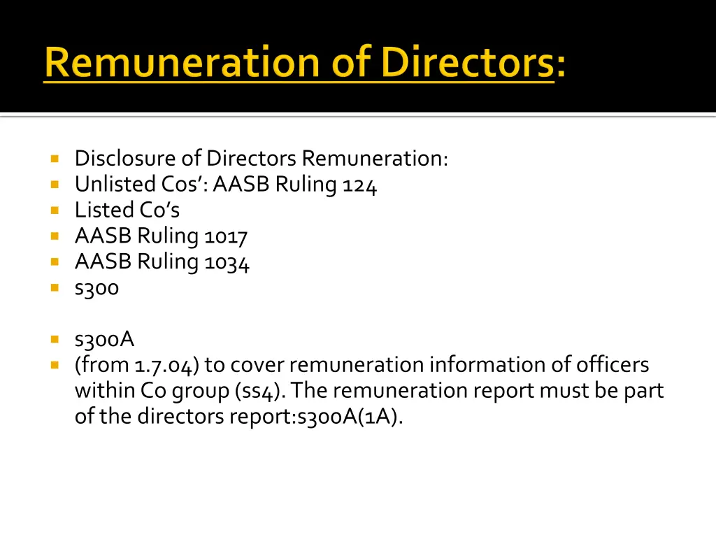 disclosure of directors remuneration unlisted