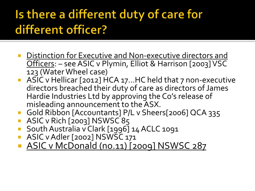 distinction for executive and non executive