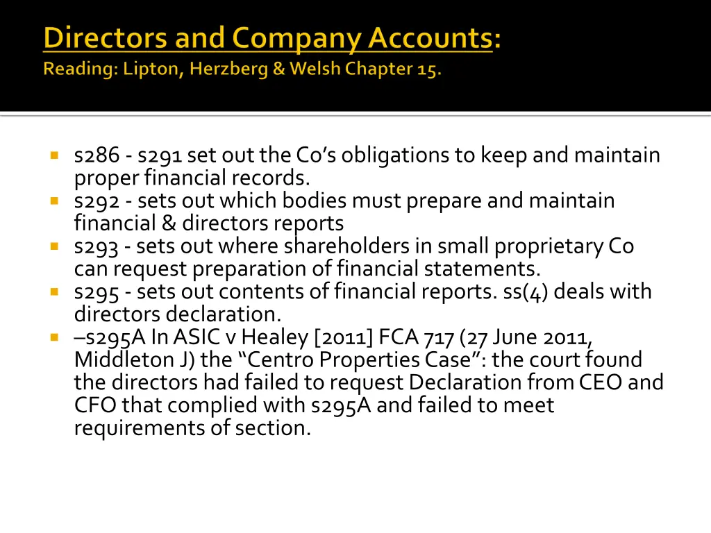 s286 s291 set out the co s obligations to keep