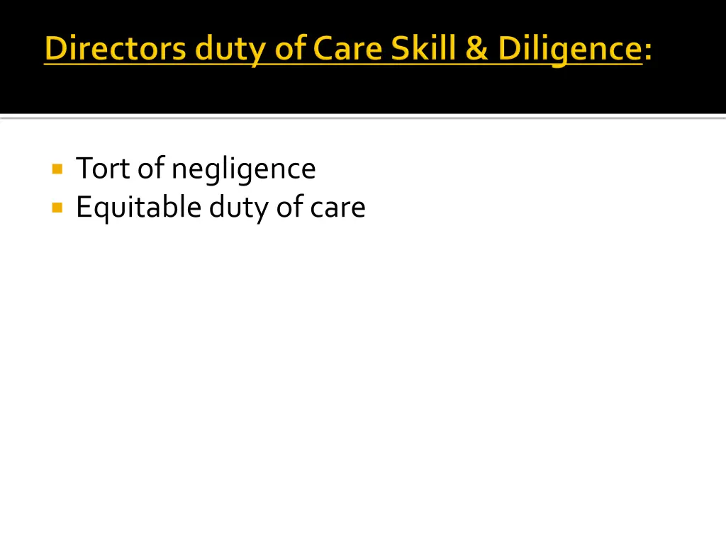tort of negligence equitable duty of care