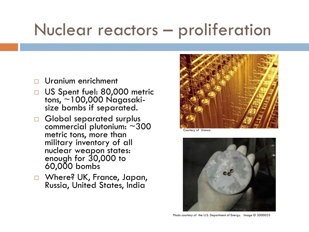 nuclear reactors proliferation