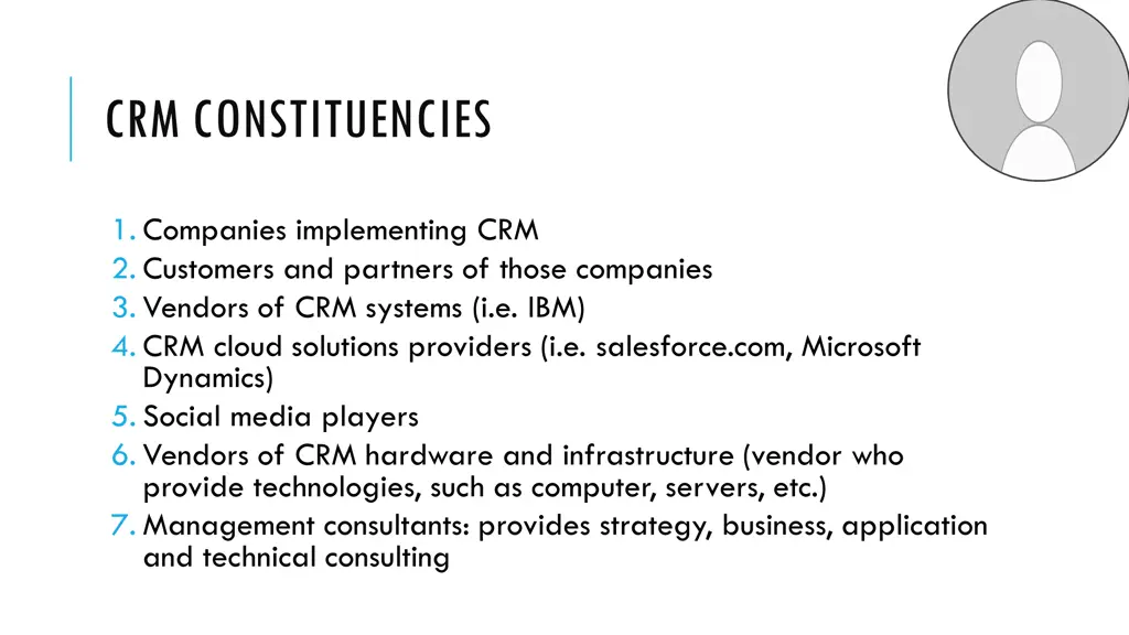 crm constituencies