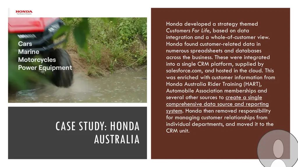 honda developed a strategy themed customers