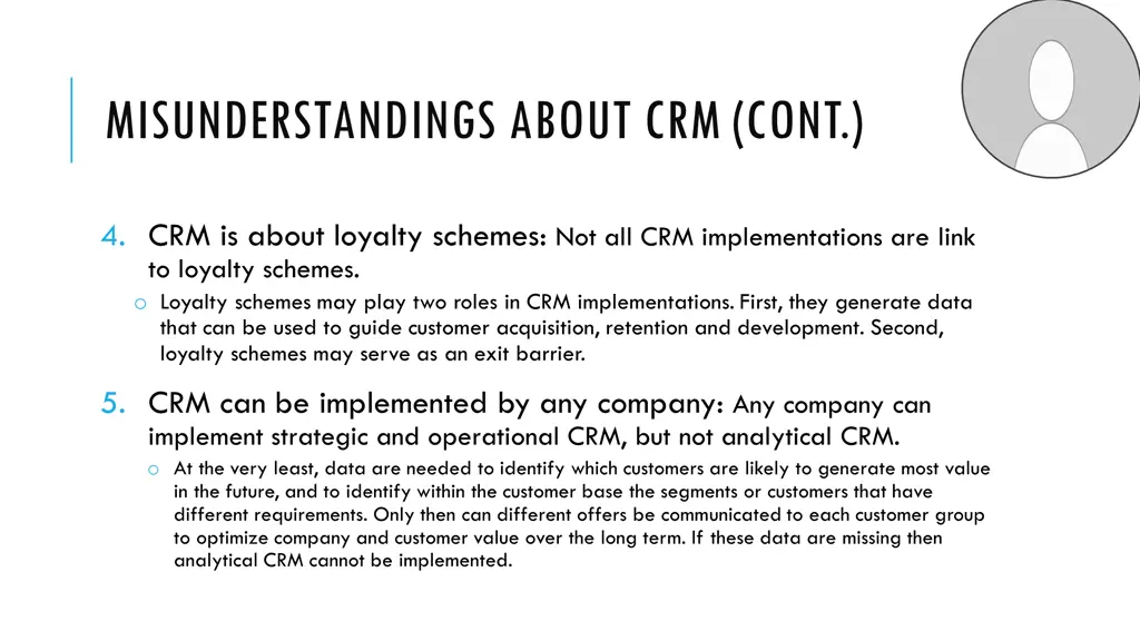 misunderstandings about crm cont