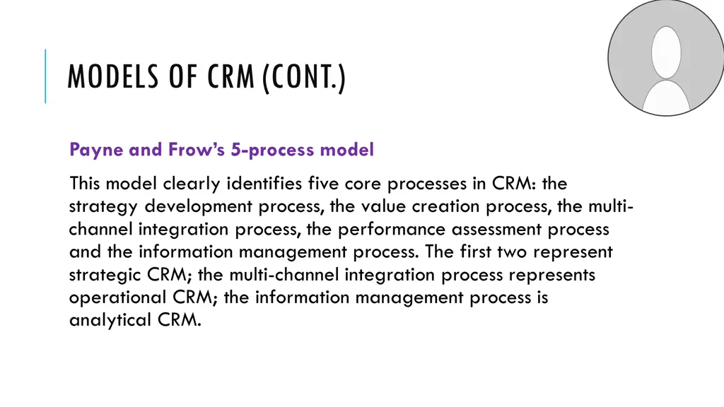 models of crm cont