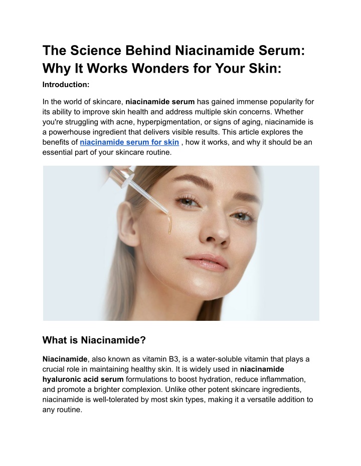 the science behind niacinamide serum why it works