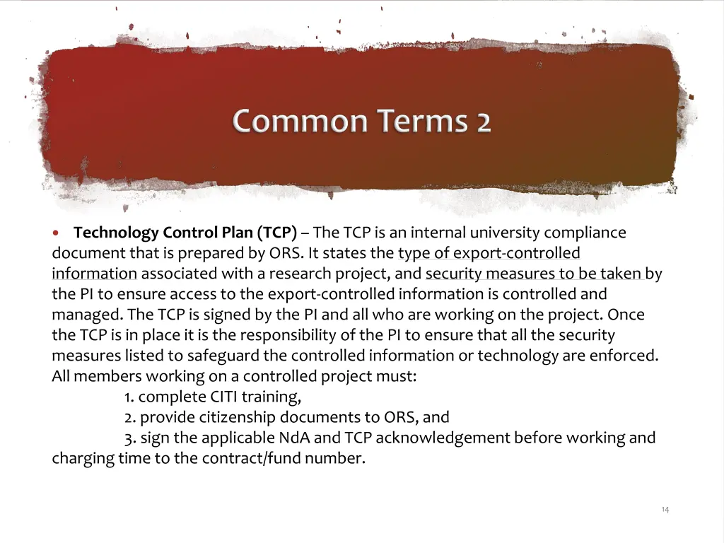 technology control plan