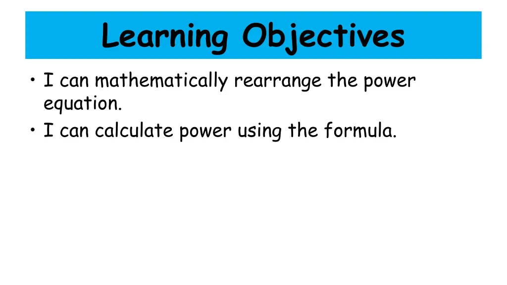learning objectives
