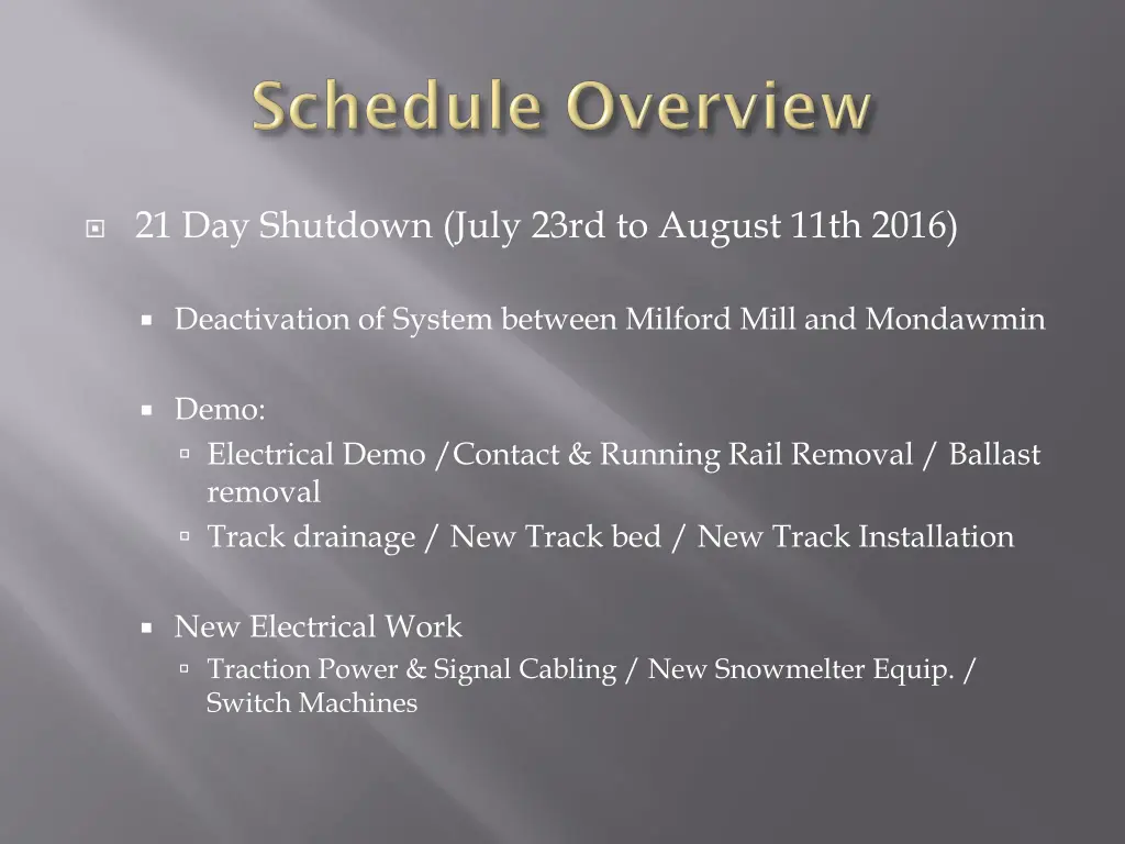 21 day shutdown july 23rd to august 11th 2016