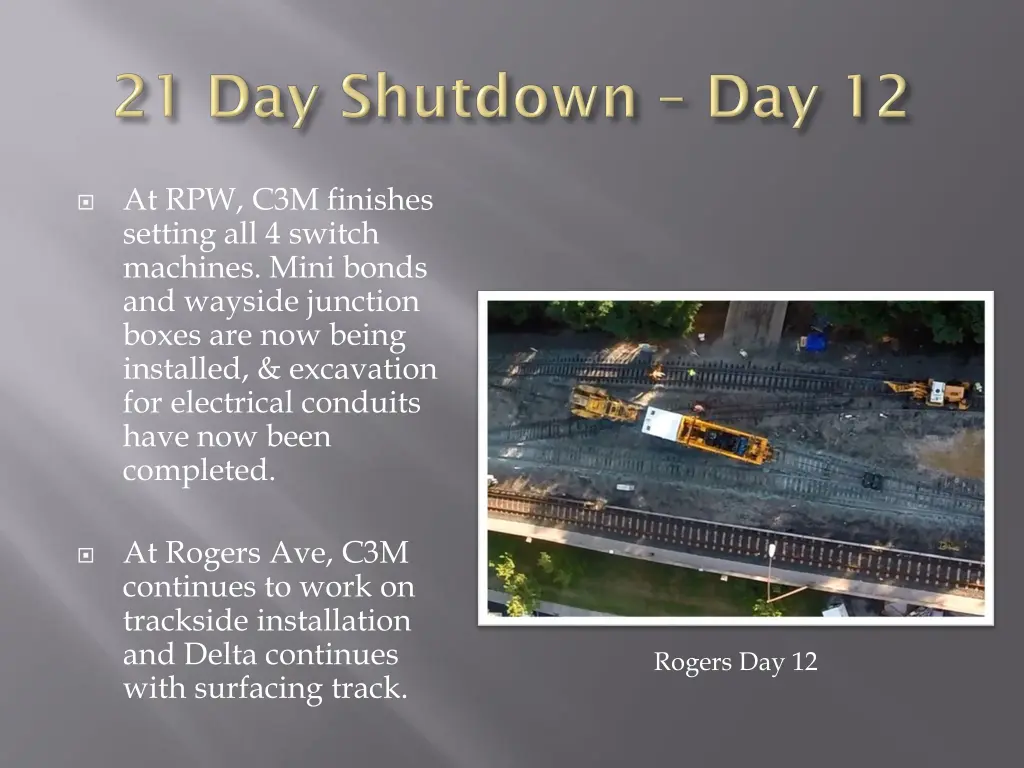 at rpw c3m finishes setting all 4 switch machines