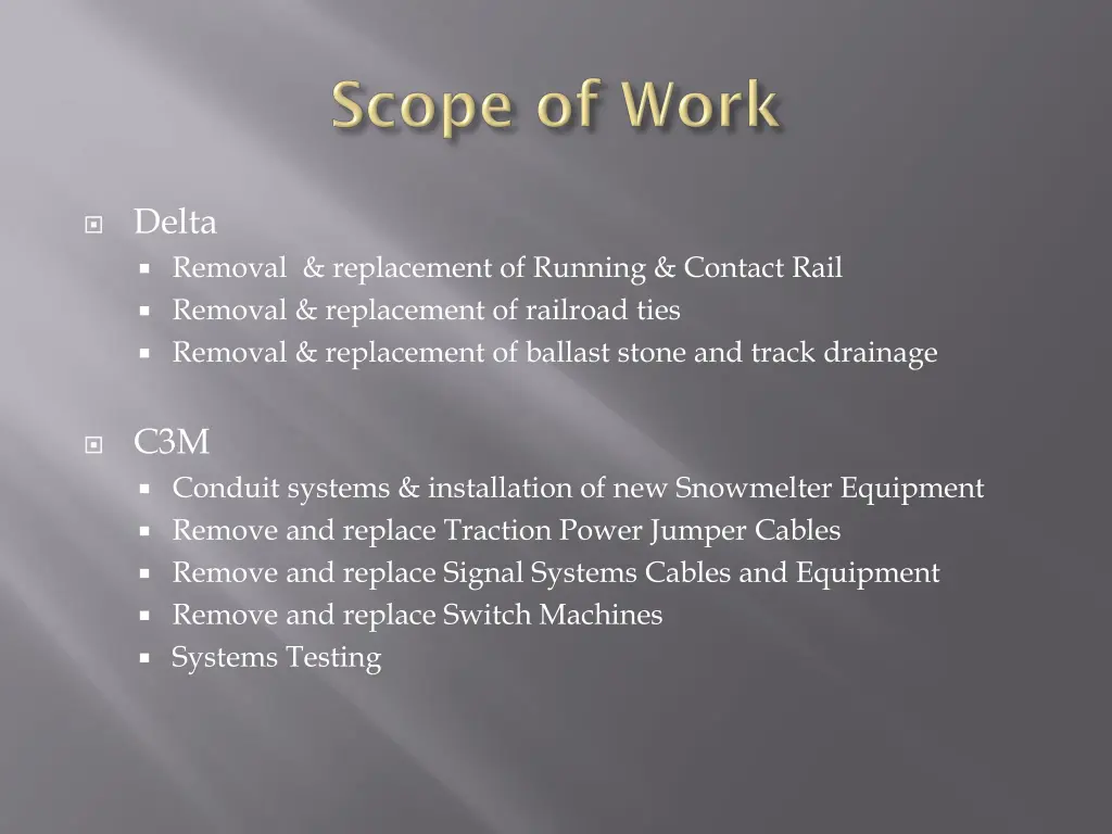 delta removal replacement of running contact rail